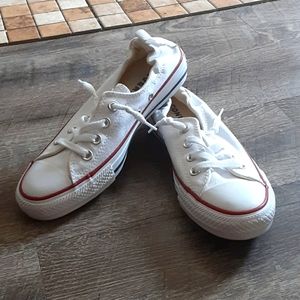 Women's White Converse Sneakers, Shoreline Slip